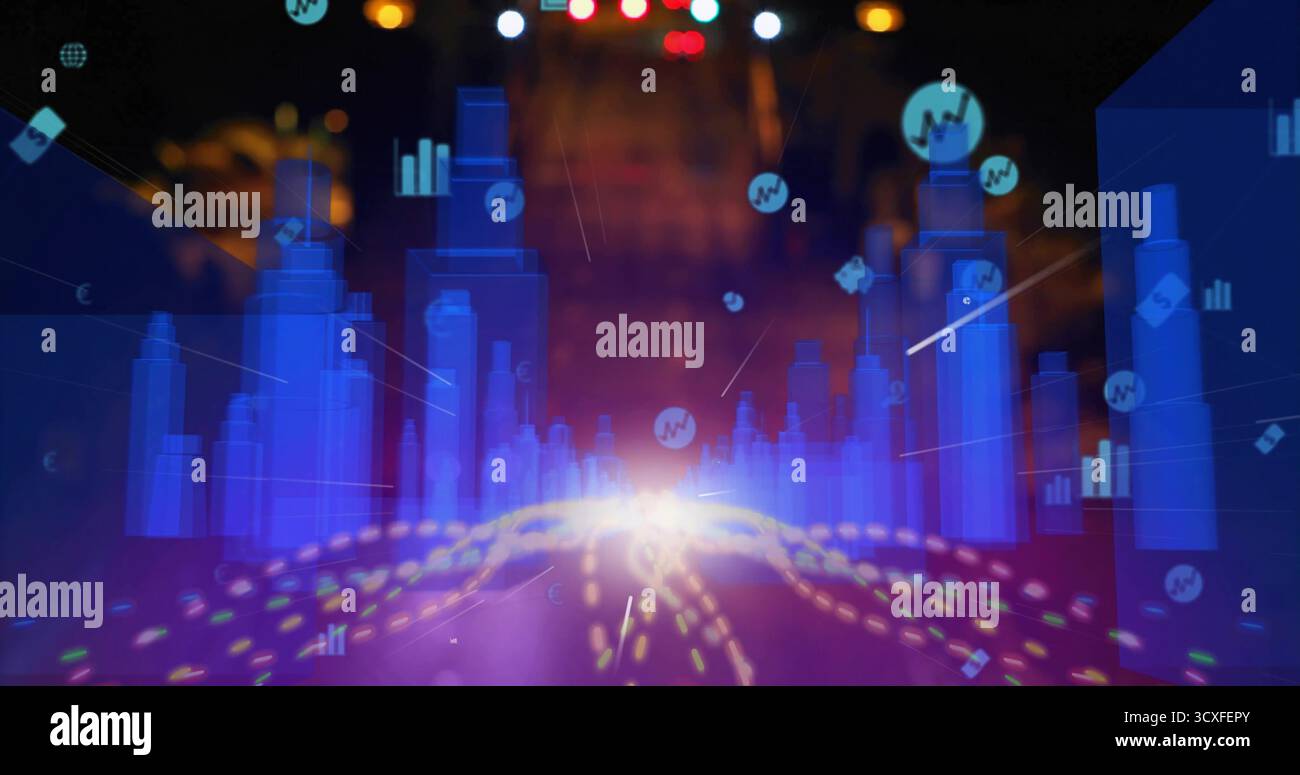 Blue particle light rising background hi-res stock photography and ...