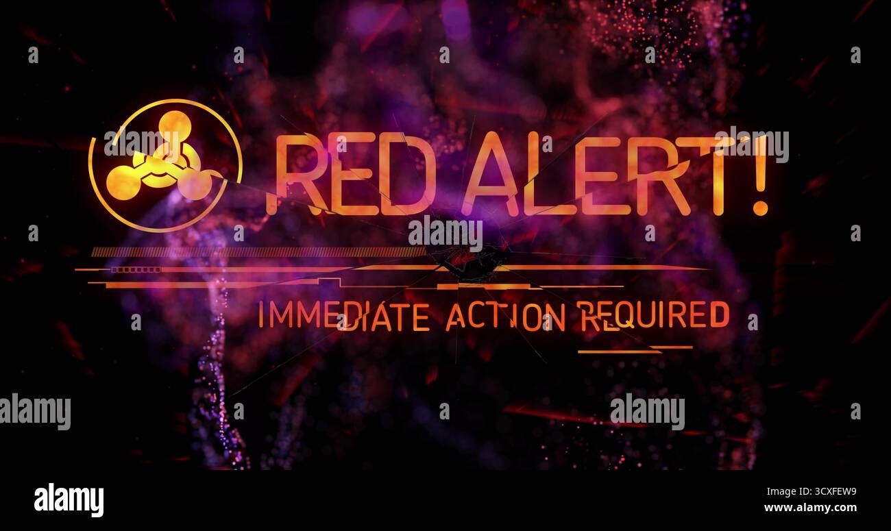 Animation system alert text connected hi-res stock photography and ...