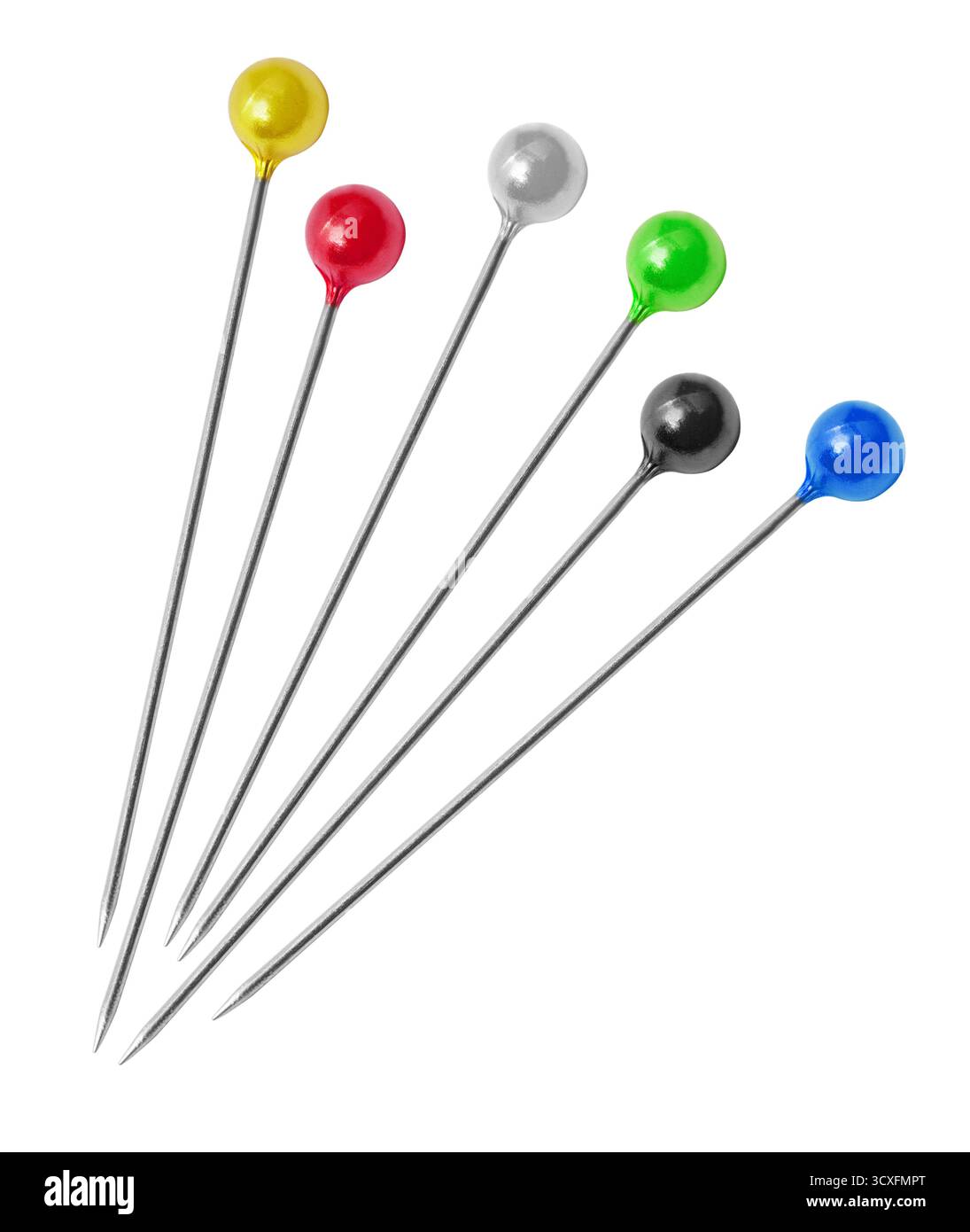 Set of colorful sewing pins isolated on transparent background, ready ...