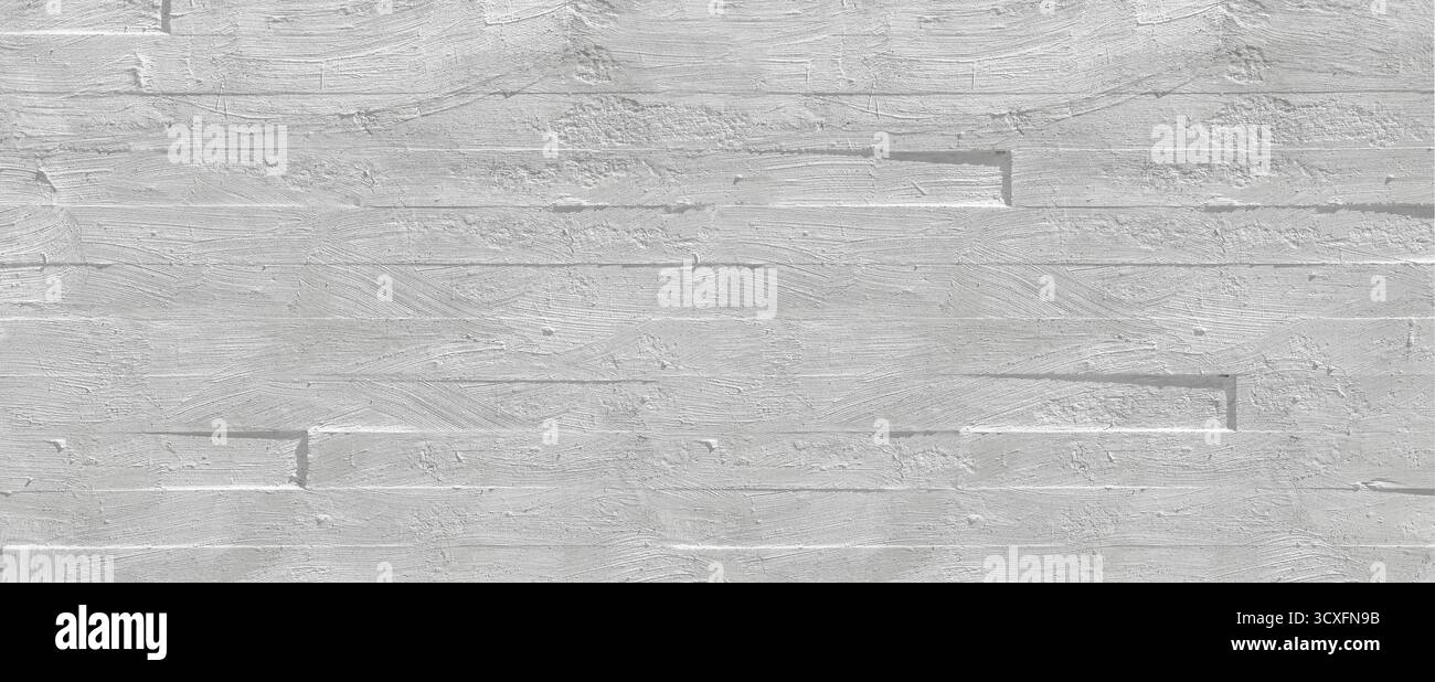 White concrete wall showing rough texture and horizontal lines Stock Photo