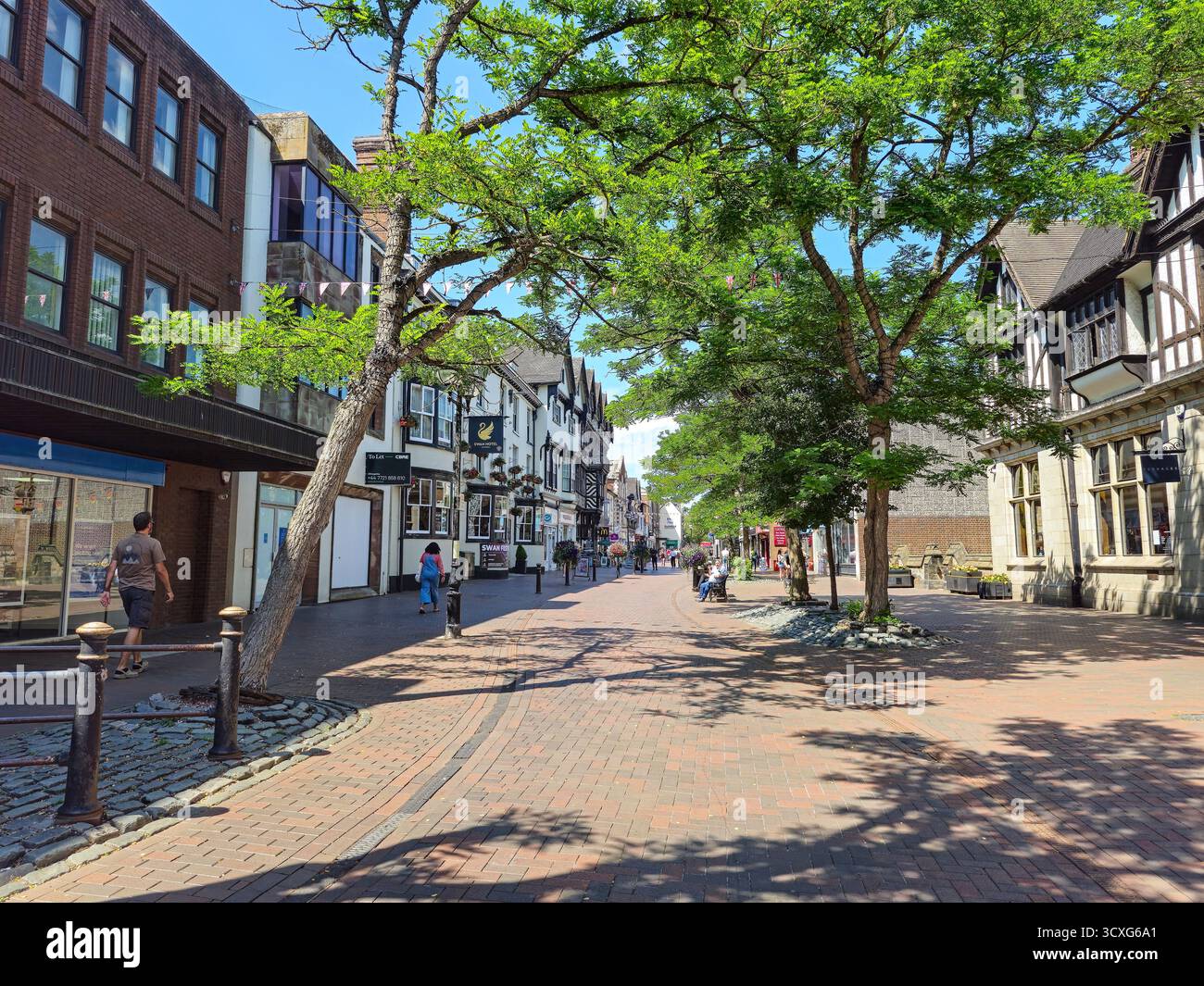 A general view of Greengate St, Stafford, Staffordshire, England, UK - Smartphone Captured Stock Image
