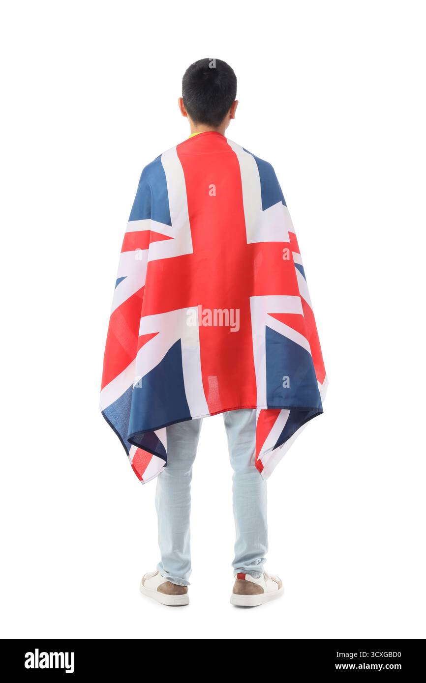 Back view young traveling man Cut Out Stock Images & Pictures - Alamy