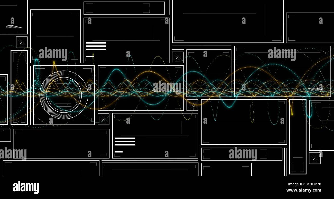 Oscillating horizontal dotted waveform hi-res stock photography and ...