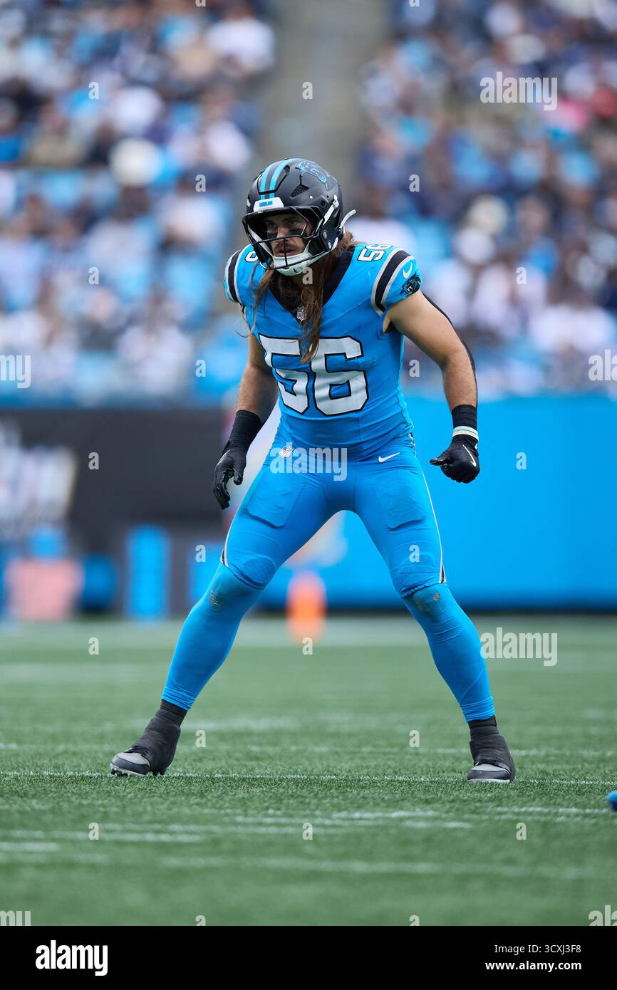 Carolina Panthers linebacker Christian Rozeboom (56) lines up on ...
