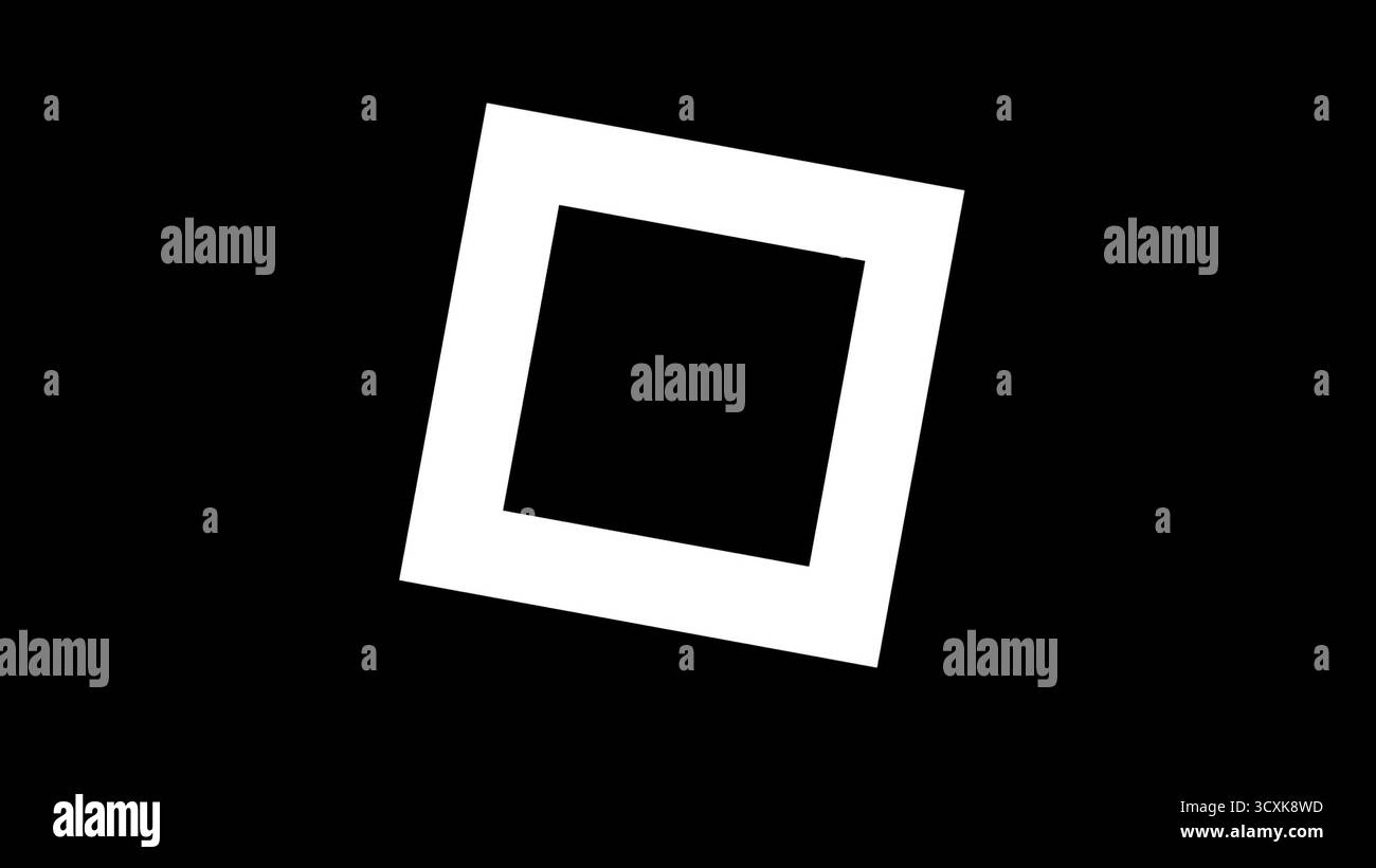 Rotating square transforming into diamond on black background. Motion ...