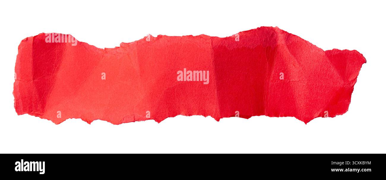 Red torn cardboard isolated on a white background Stock Photo