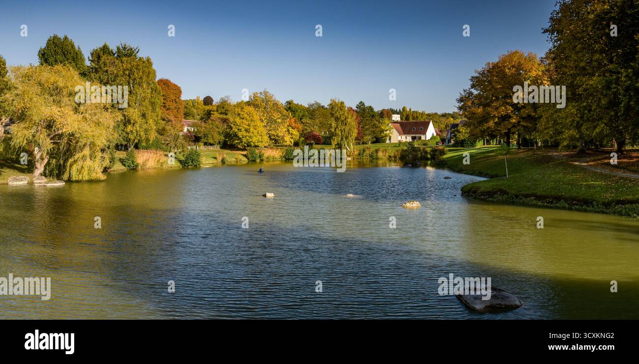 Lovely park with autumn colors in France Stock Photo