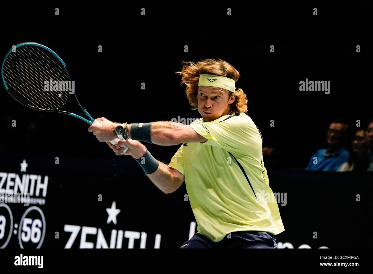 Tennis Ru Russian Tennis Player Andrey Rublev during a match at UTS Hong Kong on ...