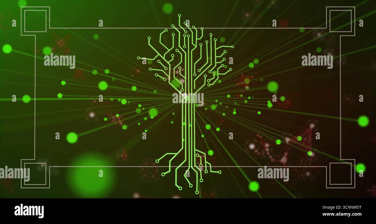 Abstract technological background radiating neon hi-res stock ...