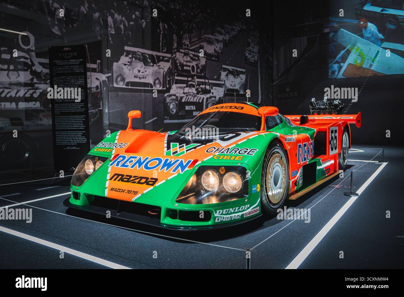 Mazda 787B number 55 on display at Toyota Automobile Museum Japan