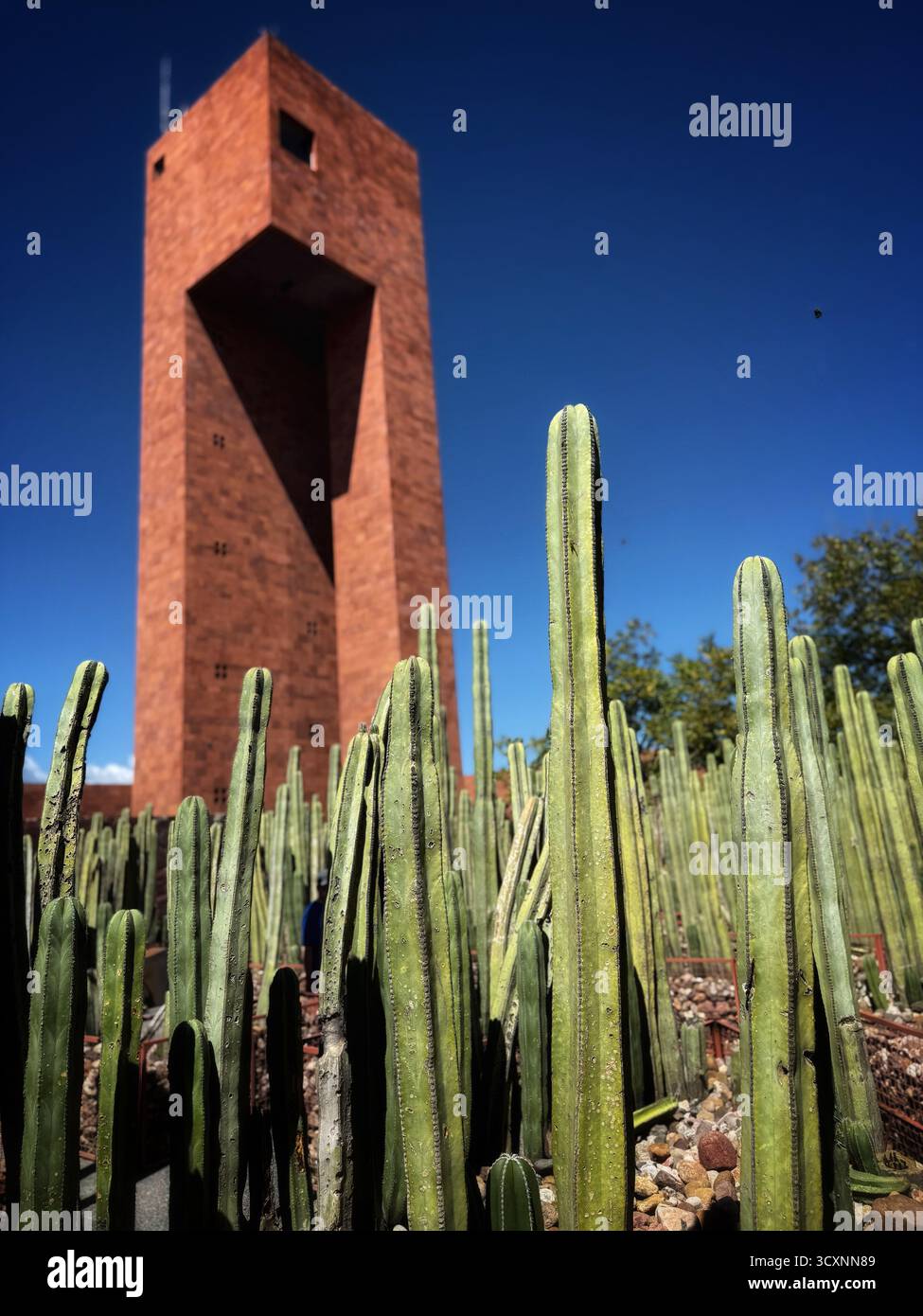 Observation tower at the Museo Laberinto de las Ciencias y las Artes in San Luis Potosi, SLP, Mexico - Smartphone Captured Stock Image