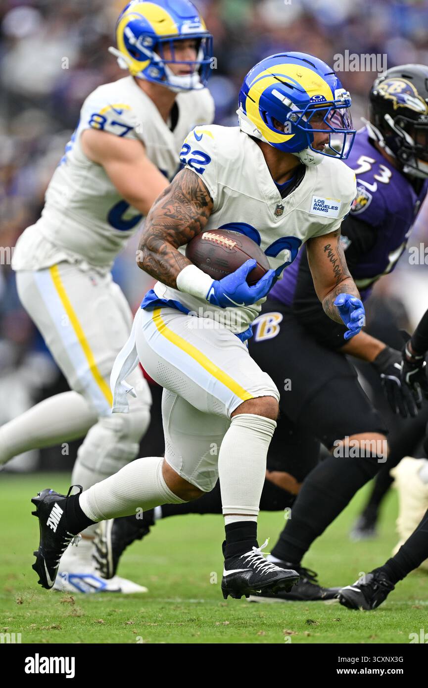 Los Angeles Rams running back Blake Corum (22) runs the ball during the ...