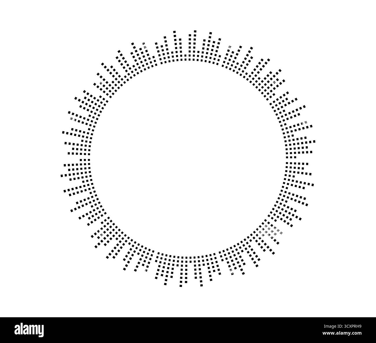 Abstract techno music soundwave circle pattern on white Stock Vector