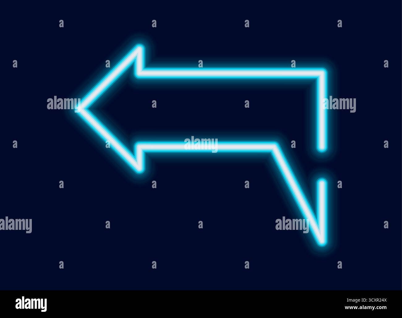 Left Right Neon Sign Bright blue neon arrow pointing left illustration Stock Vector Image ...