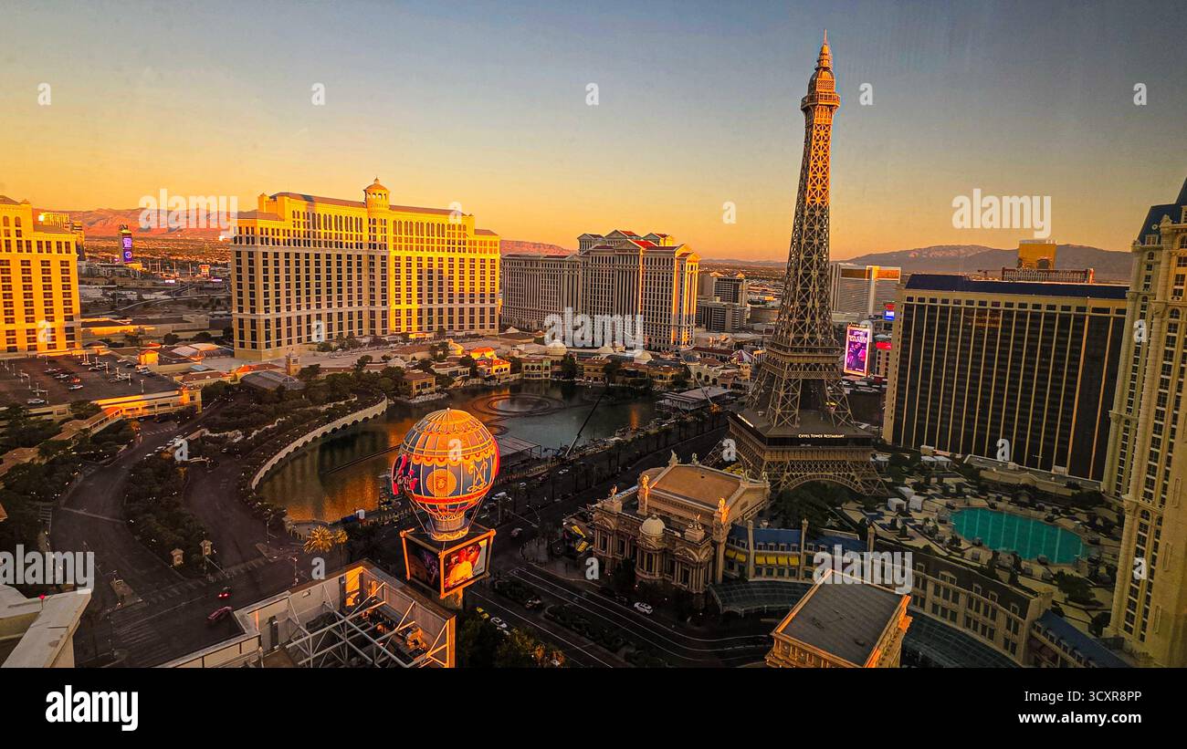 Golden Hour on the Las Vegas Strip - Smartphone Captured Stock Image