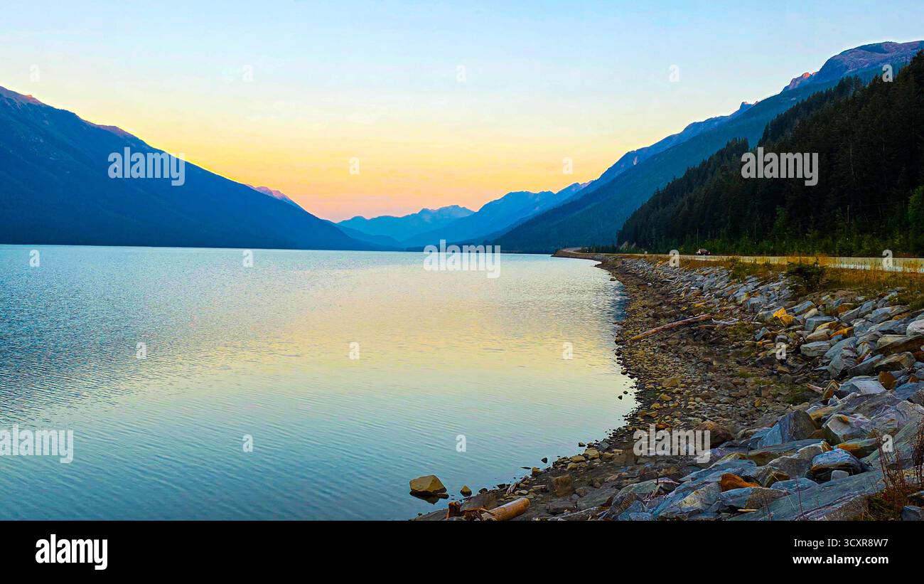 Evening Calm at Kinbasket Lake - Smartphone Captured Stock Image