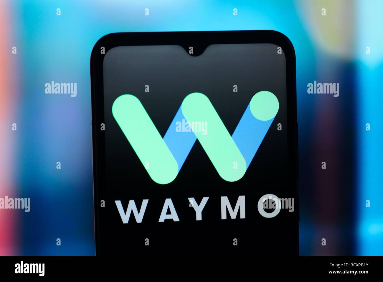 Canada. 15th Oct, 2025. In this photo illustration, the Waymo logo is ...