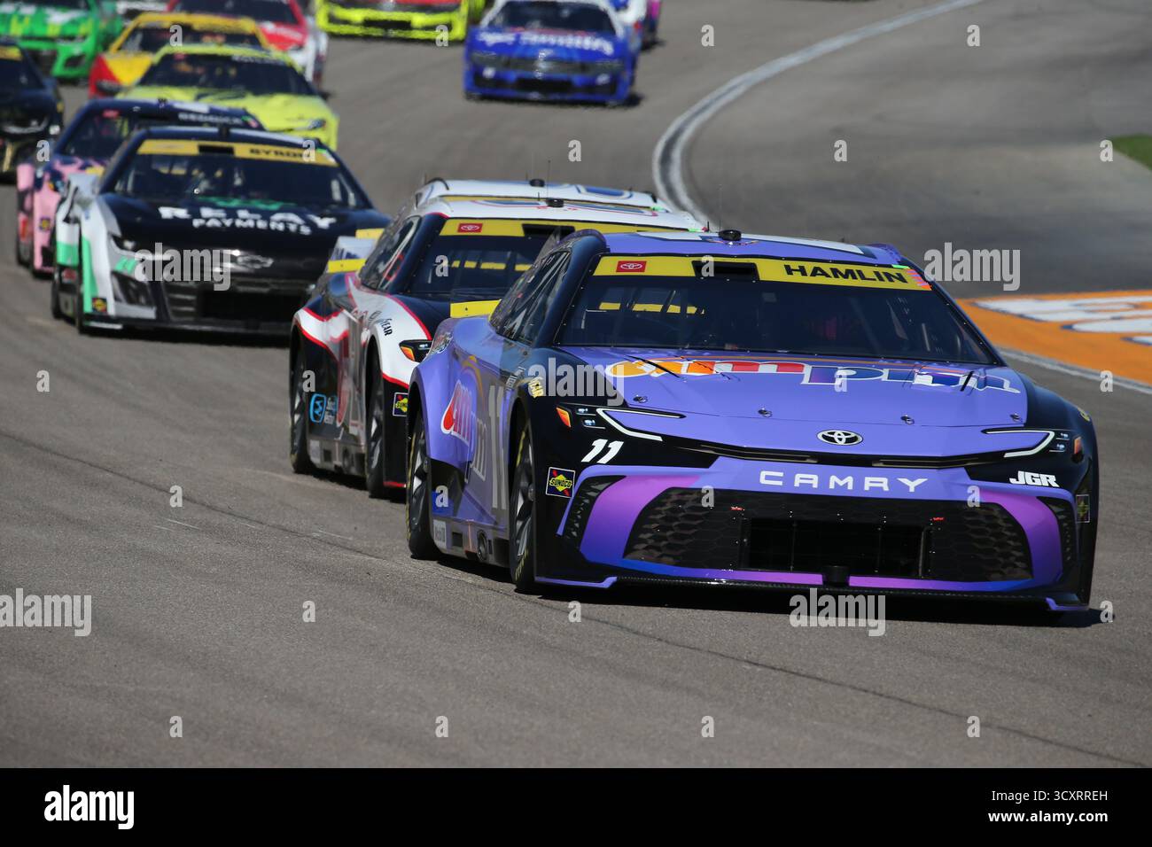 LAS VEGAS, NV - OCTOBER 12: Denny Hamlin (#11 Joe Gibbs Racing ampm ...