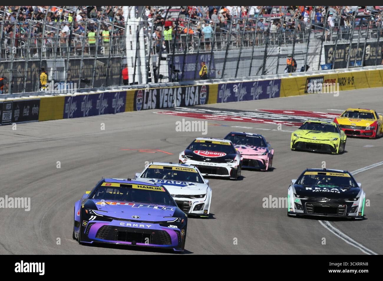 LAS VEGAS, NV - OCTOBER 12: Denny Hamlin (#11 Joe Gibbs Racing ampm ...