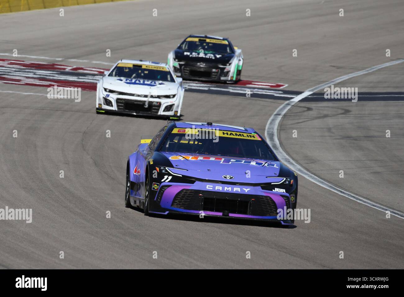 LAS VEGAS, NV - OCTOBER 12: Denny Hamlin (#11 Joe Gibbs Racing ampm ...