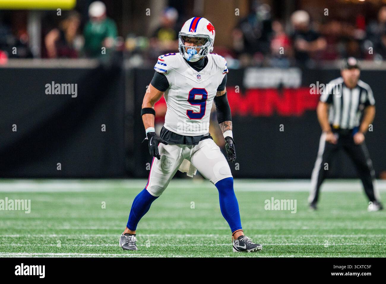 Buffalo Bills safety Taylor Rapp (9) works during the first half of an ...