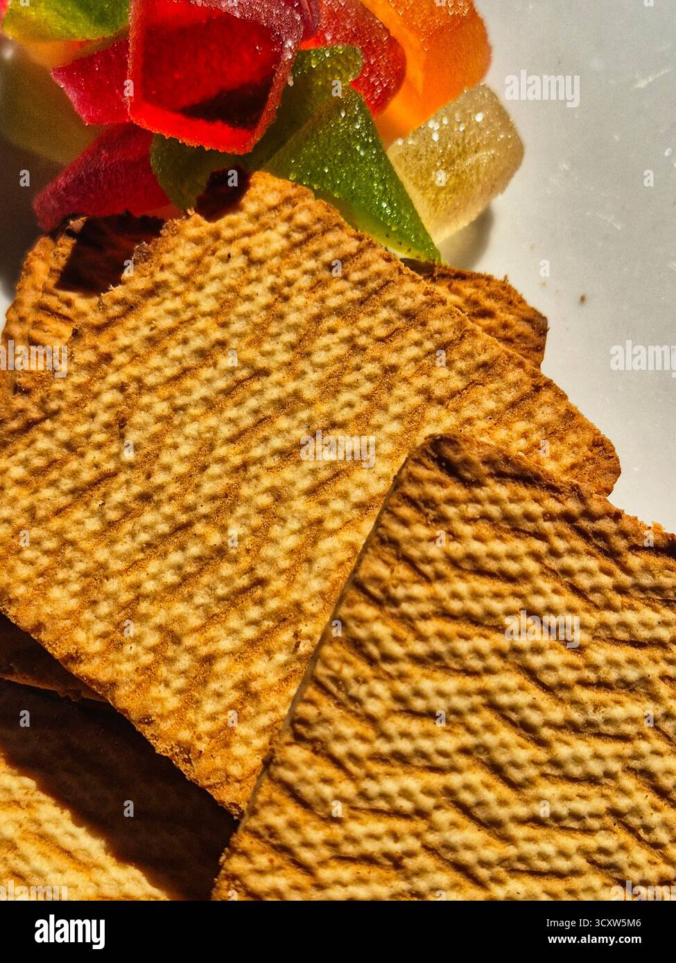 close up of cookies and colorful candies - Smartphone Captured Stock Image