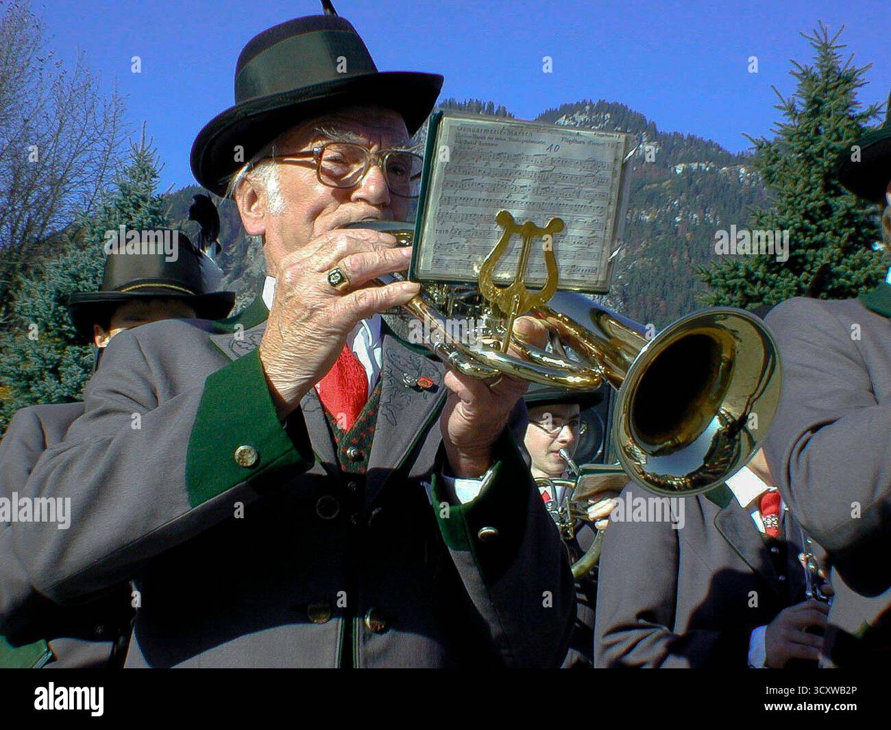 playing the trumpet, a brass instrument, musical instrument in art and ...
