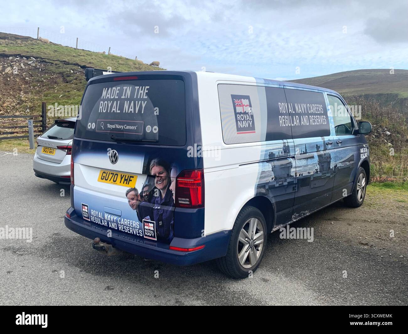 Made in the Royal Navy van hike hiking walk walks at sea people person Sailers men women going out to sea watch watching help work hard outside - Smartphone Captured Stock Image