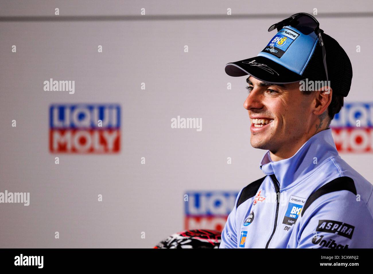 Cowes, Australia. 16th Oct, 2025. Number 54 Gresini Racing MotoGP rider Fermin Aldeguer seen during the press conference at the 2025 Liqui Moly Ausrtralian Motorcycle Grand Prix. (Photo by Stephen Blackberry/SOPA Images/Sipa USA) Credit: Sipa USA/Alamy Live News Stock Photo