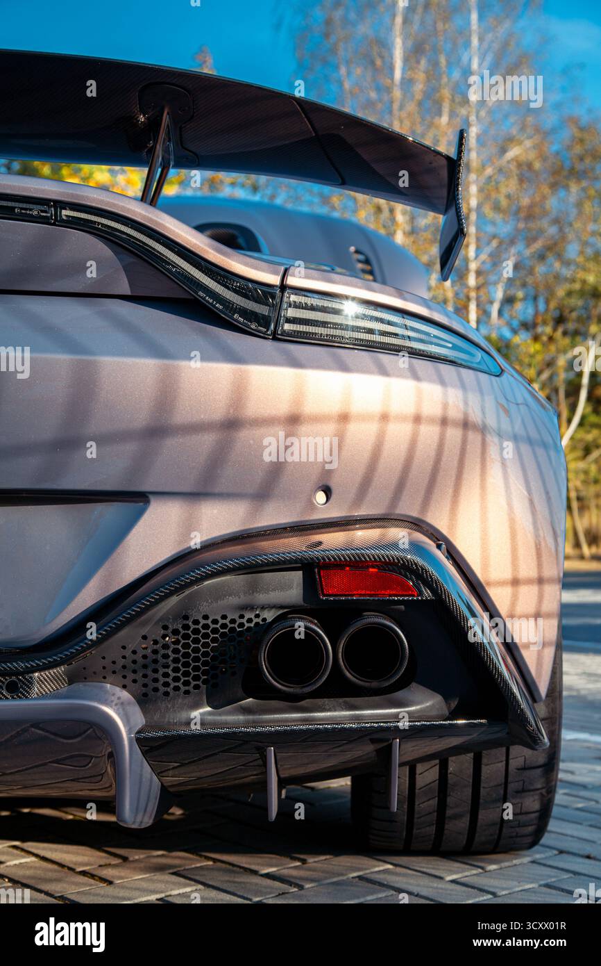 Vehicle Rear Shots Shot black sports car spoiler hi-res stock photography and images - Alamy