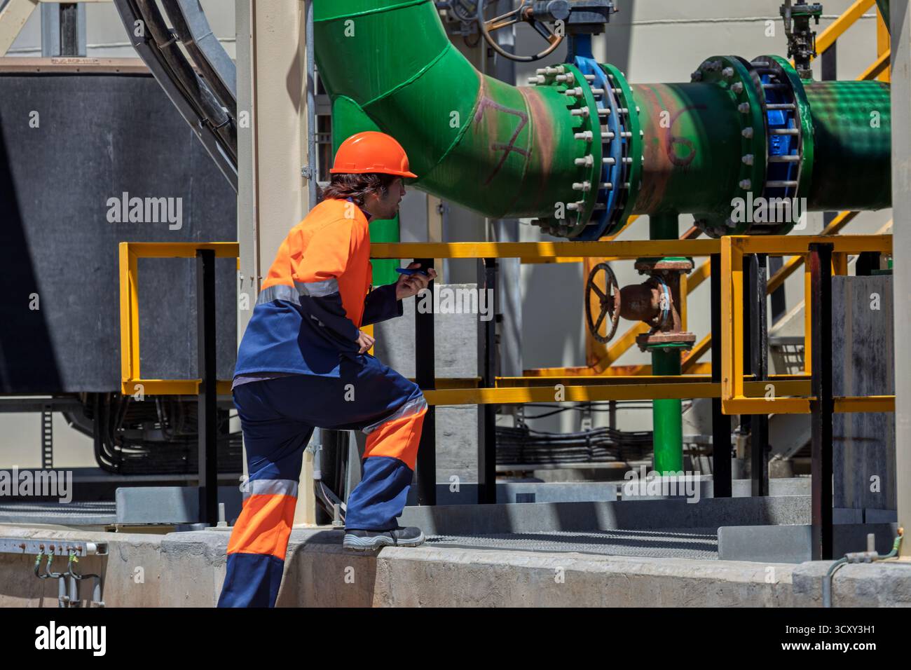 Mine Sub Inspection inspection young mining engineer worker inspecting pipes and valves in ...