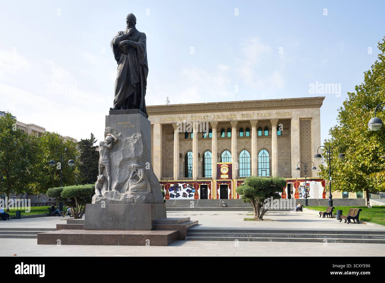 Baku, Azerbaijan. october 10, 2025. Exterior view of the National Academic Theatre of Dramatic Arts in the city centre Stock Photo
