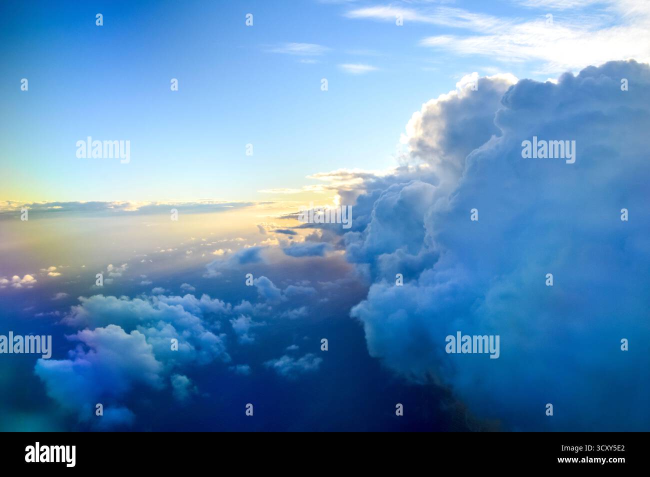 Sky, Clouds, Sunshine, from the airplane Stock Photo