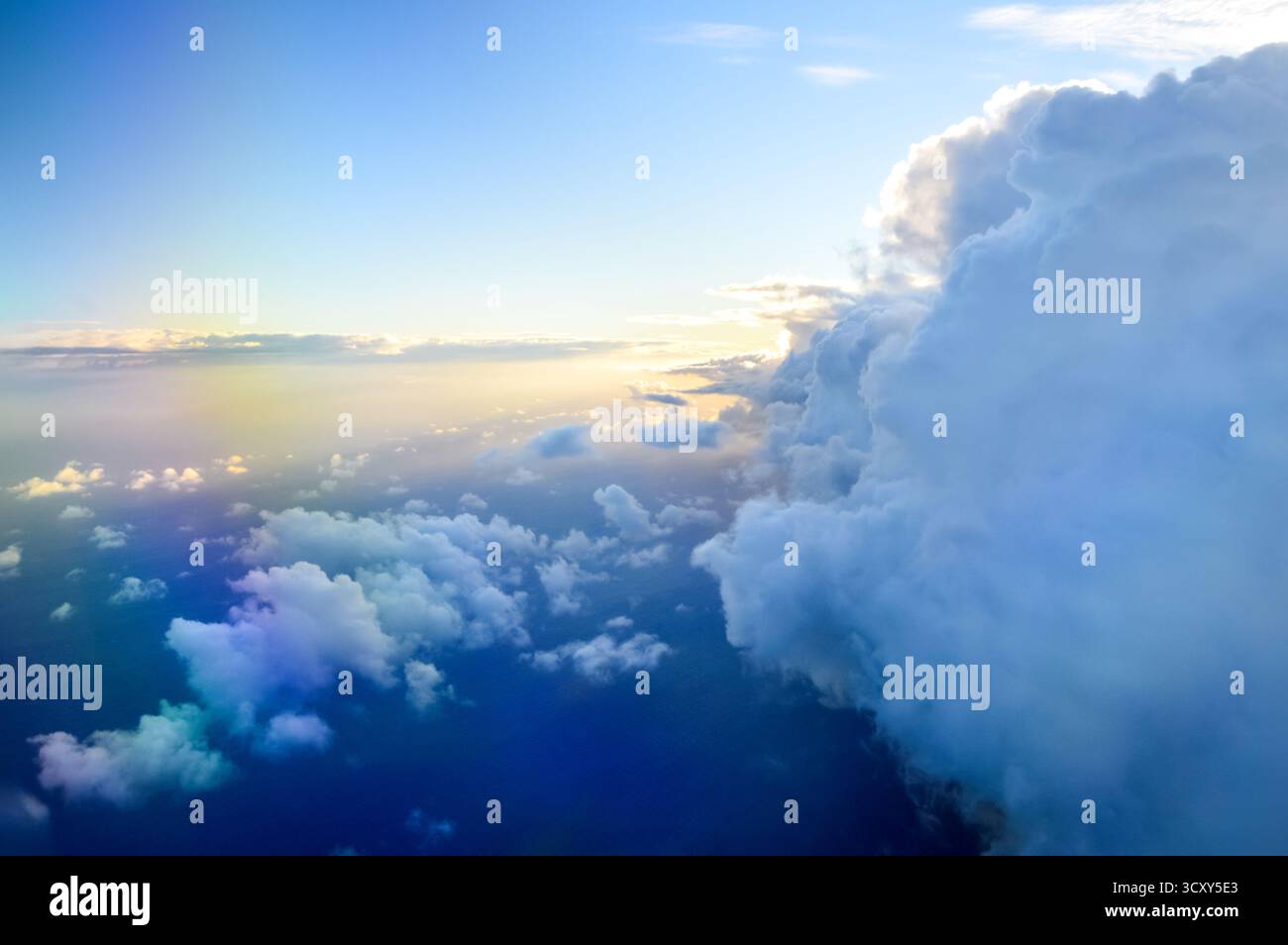 Sky, Clouds, Sunshine, from the airplane Stock Photo