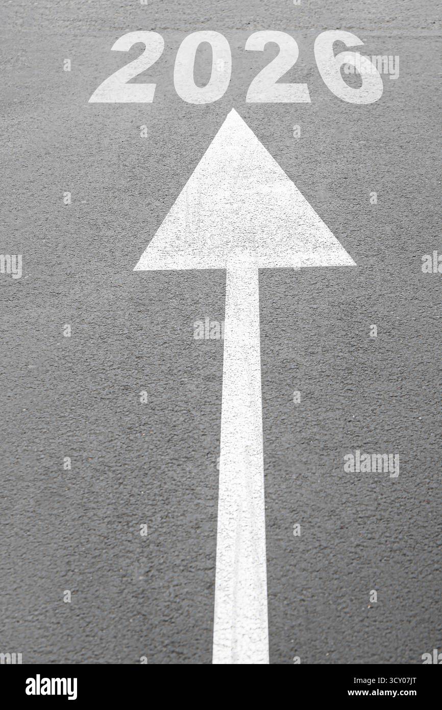New 2026 year arrow hi-res stock photography and images - Alamy