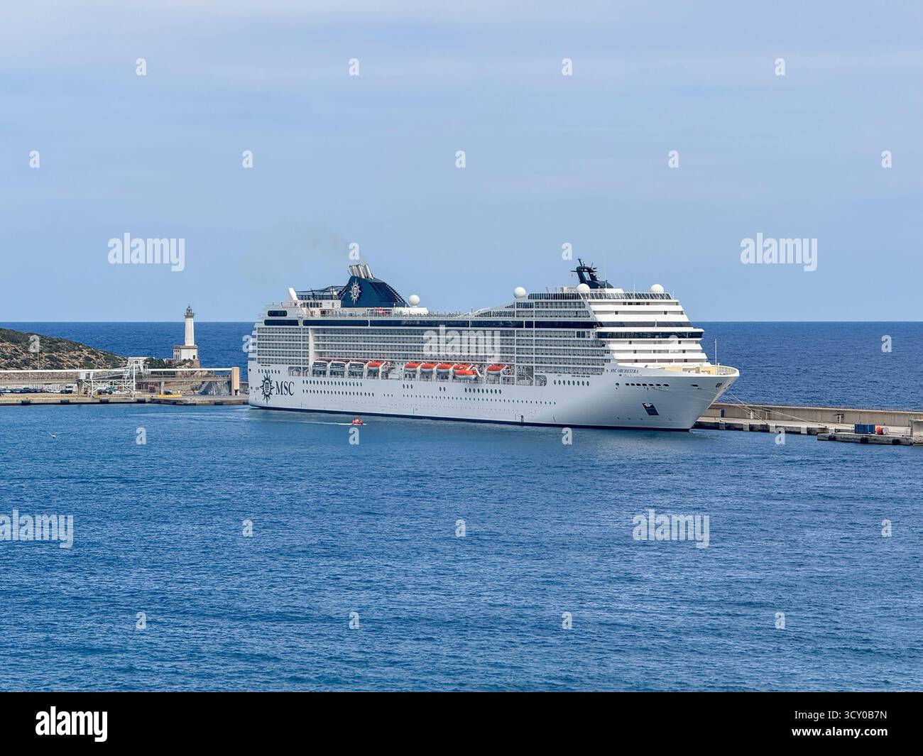 Panoramic view over Eivissa Harbour and Marina from Plaça d’Espanya in Dalt Vila, Ibiza Town, Balearic Islands, Spain: Phillip Roberts - Smartphone Captured Stock Image