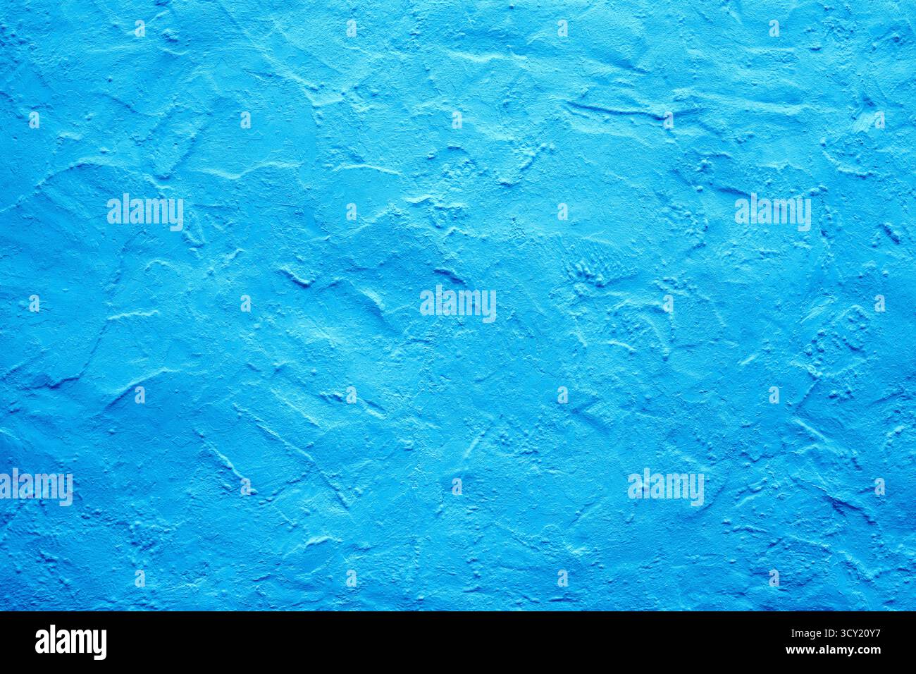 Rendered external house wall background backdrop, painted blue. Building technique concept. Stock Photo