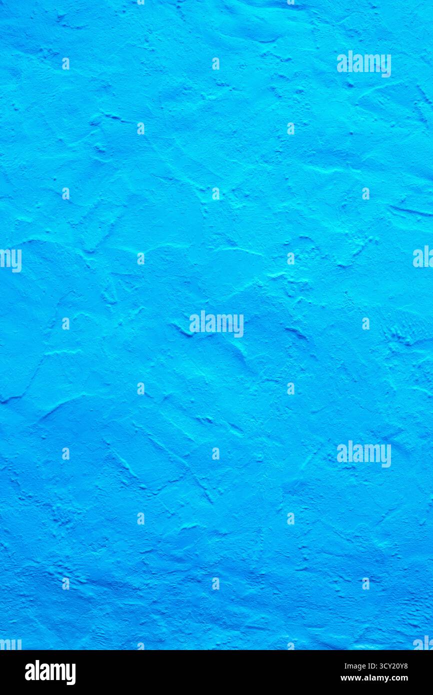 Rendered external house wall background backdrop, painted blue. Building technique concept. Stock Photo