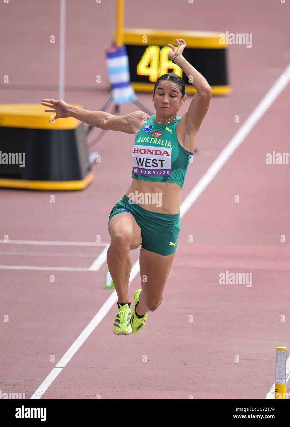 Kate O'Connor of Ireland competing in the Heptathlon long jump at the ...