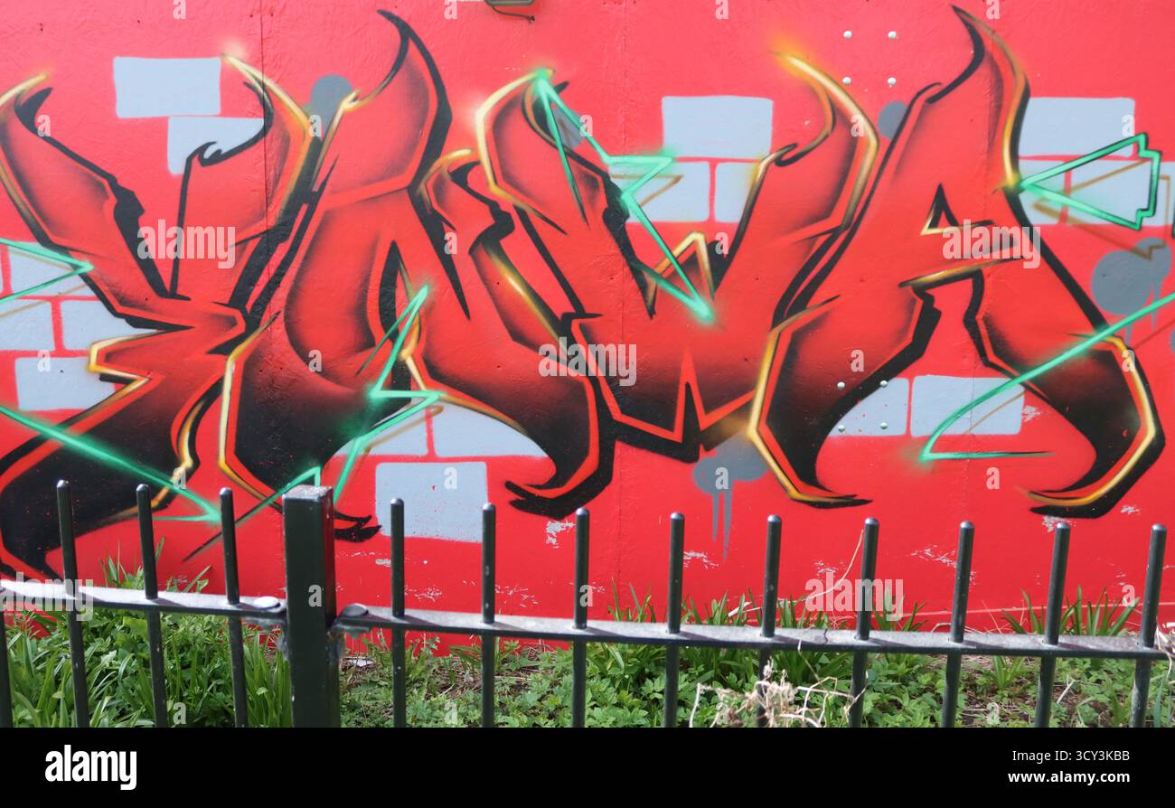 YNWA graffiti Anfield Liverpool FC Stadium Stock Photo
