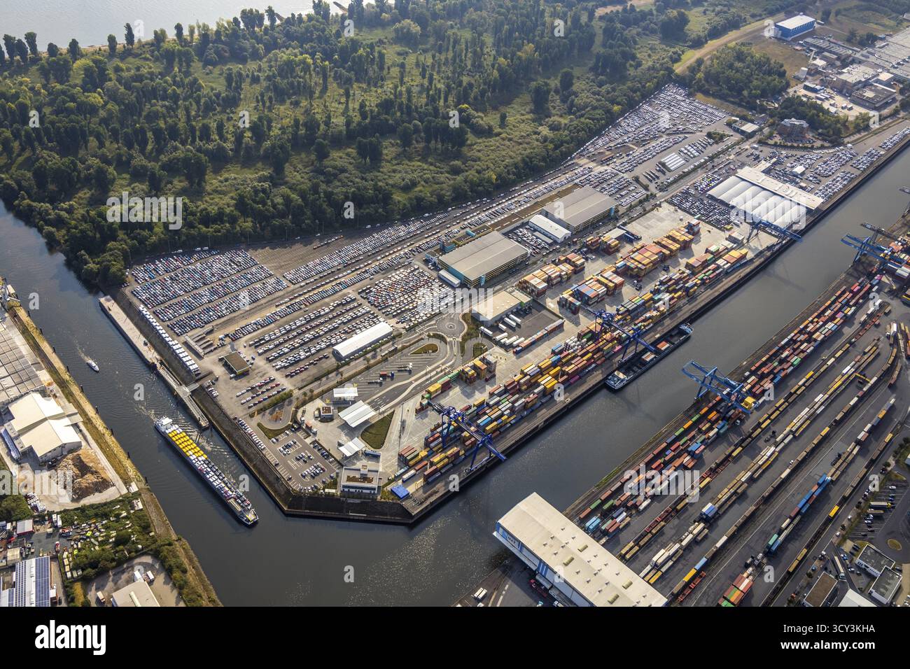 Contargo Neuss Aerial view, harbour area, harbour facilities, Contargo Neuss GmbH ...