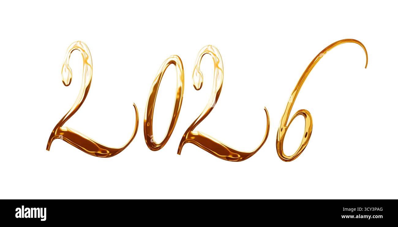 Gold 3d numbers 2026 Cut Out Stock Images & Pictures - Alamy