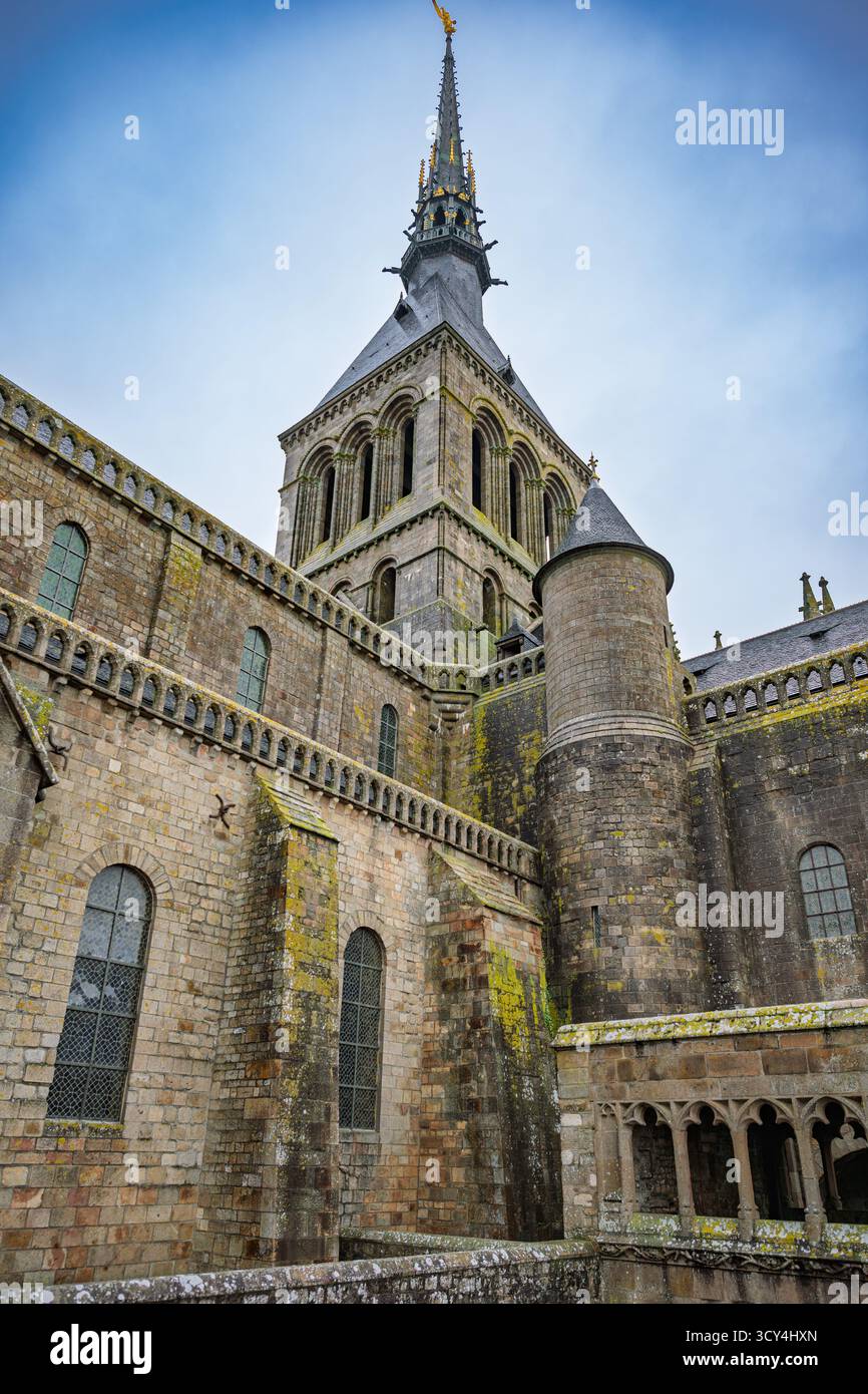 The historic Mont Saint Michel Abbey, a UNESCO World Heritage site ...