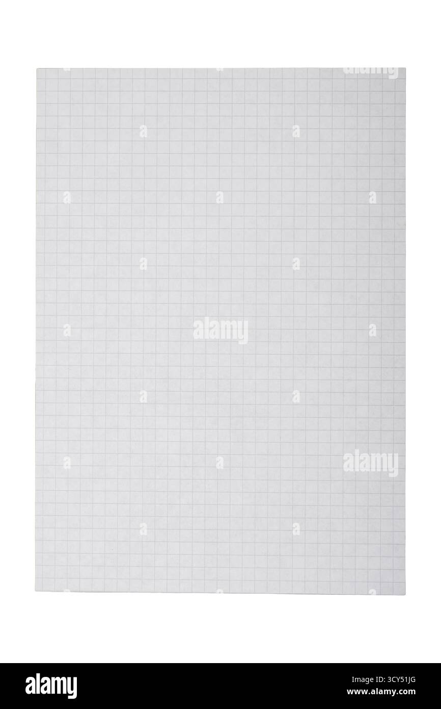 blank sheet of graph paper with square grid pattern Stock Photo