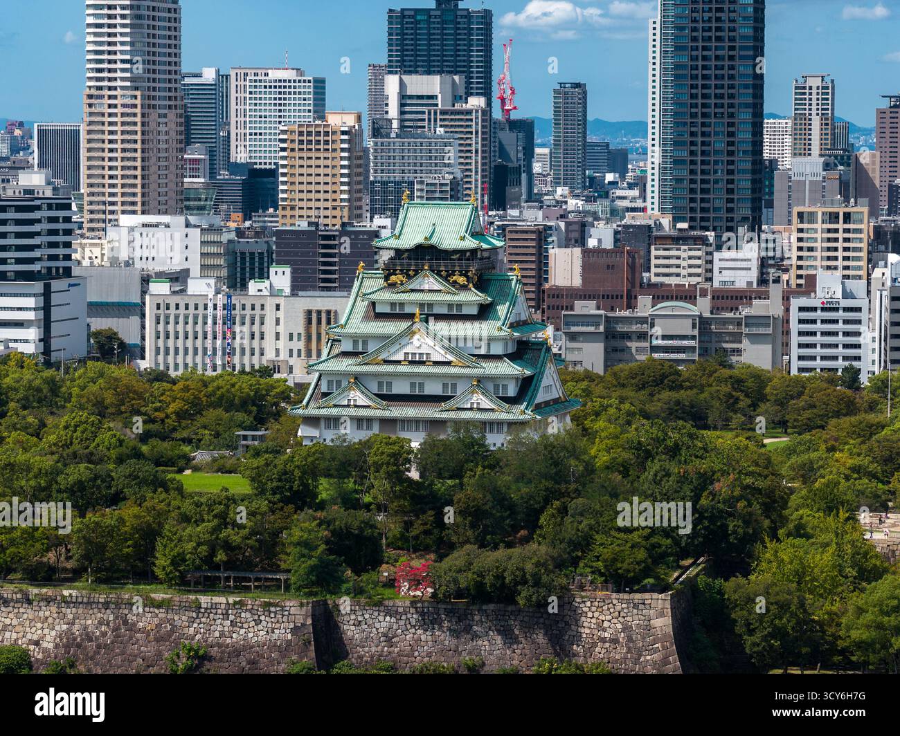aerial-view-of-osaka-castle-and-modern-skyline-in-osaka-japan-stock