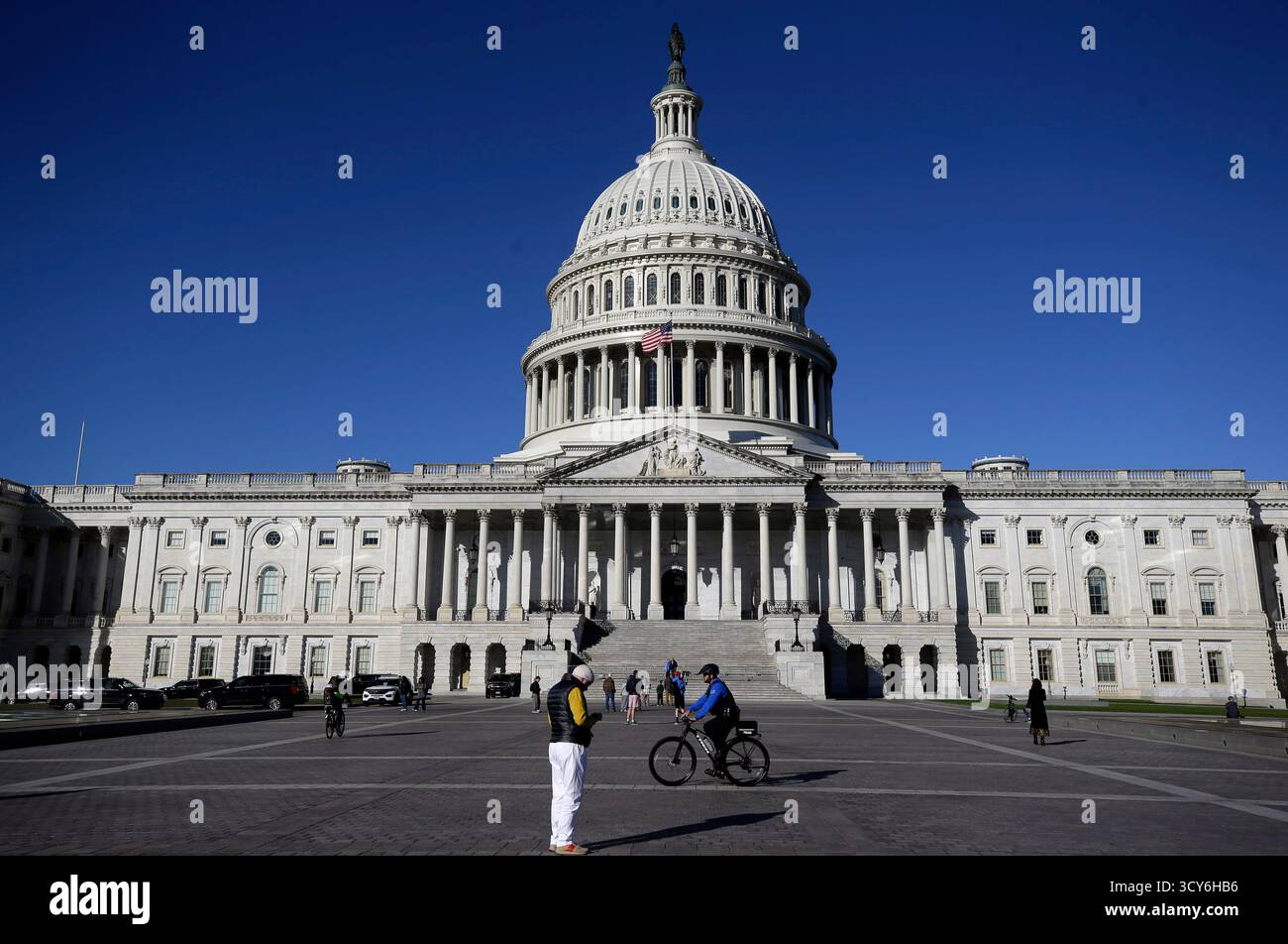 A U.S. Capitol Police officer patrols at the U.S. Capitol, Friday, Oct ...