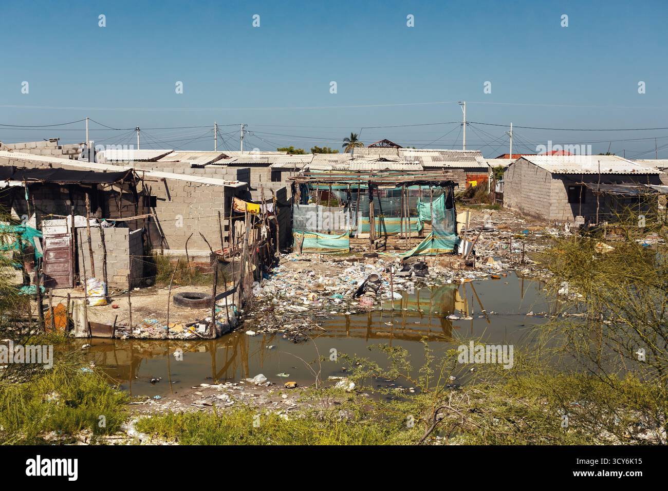 Dilapidated shantytown in Isla del Rosario the Magdalena region of ...