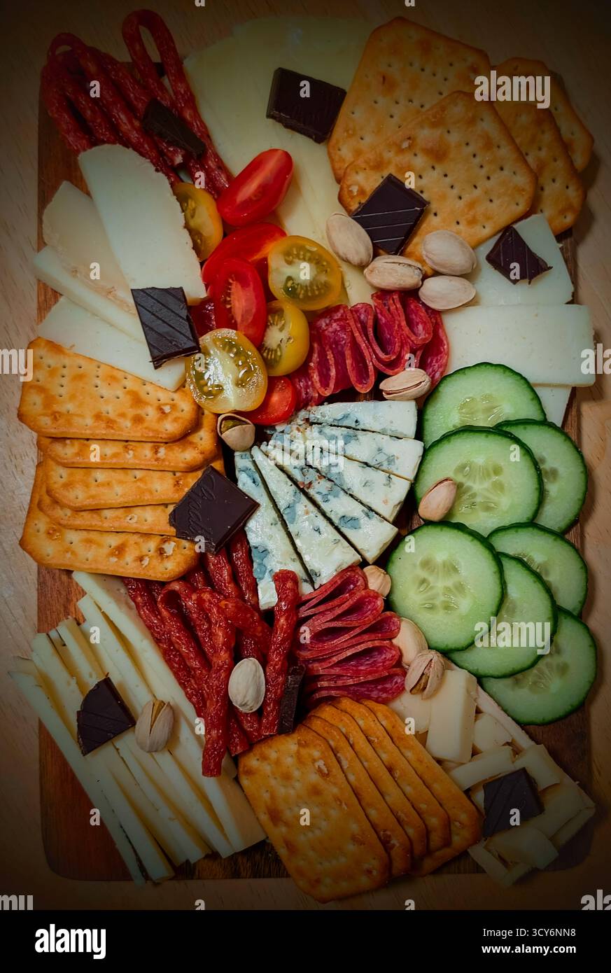 Charcuterie board variety cheeses crackers hi res stock photography and