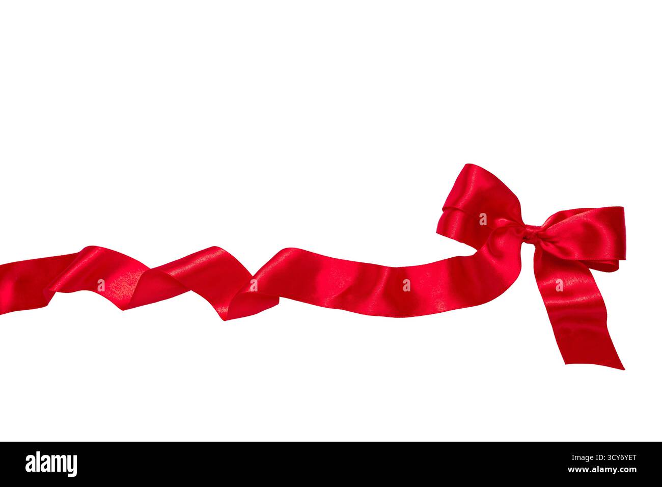 Curled red satin ribbon isolated on white background Stock Photo - Alamy