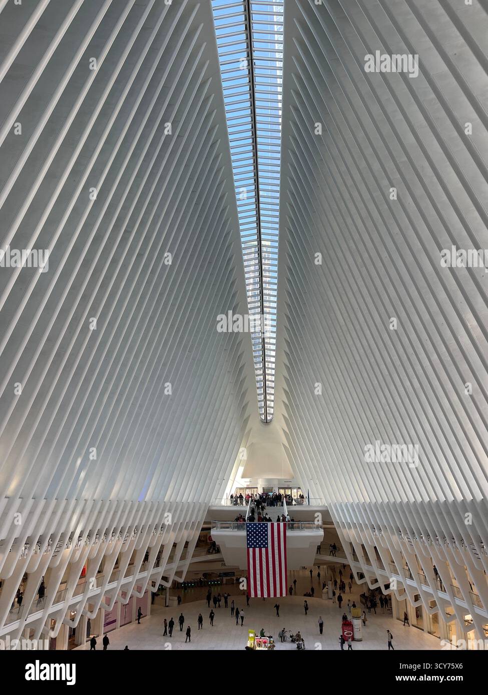 Interior of the Oculus, the World Trade Center Transportation Hub, New York City, USA. - Smartphone Captured Stock Image